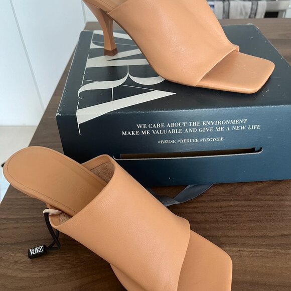 Peach Orange Zara Mules/Heels - Picture 3 of 3